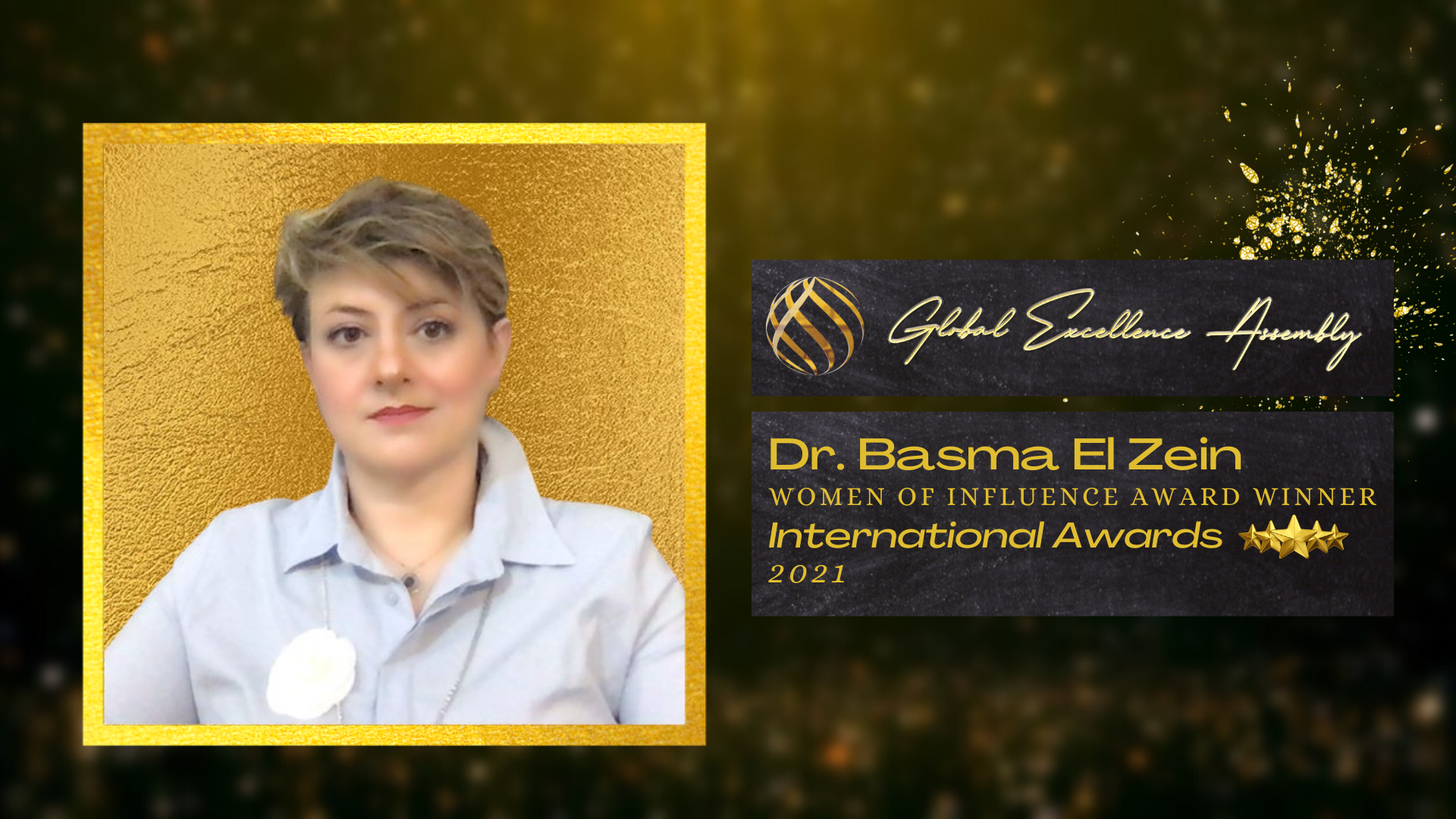 Dr. Basma El Zein Wins the Global Excellence Assembly Women of Influence Award